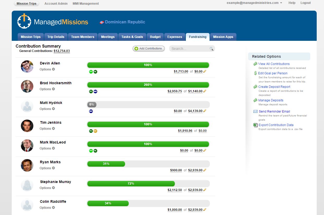 Managed Missions ShortTerm Mission Trip Software